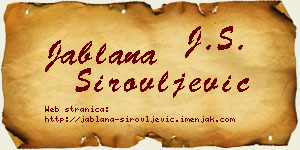 Jablana Sirovljević vizit kartica
